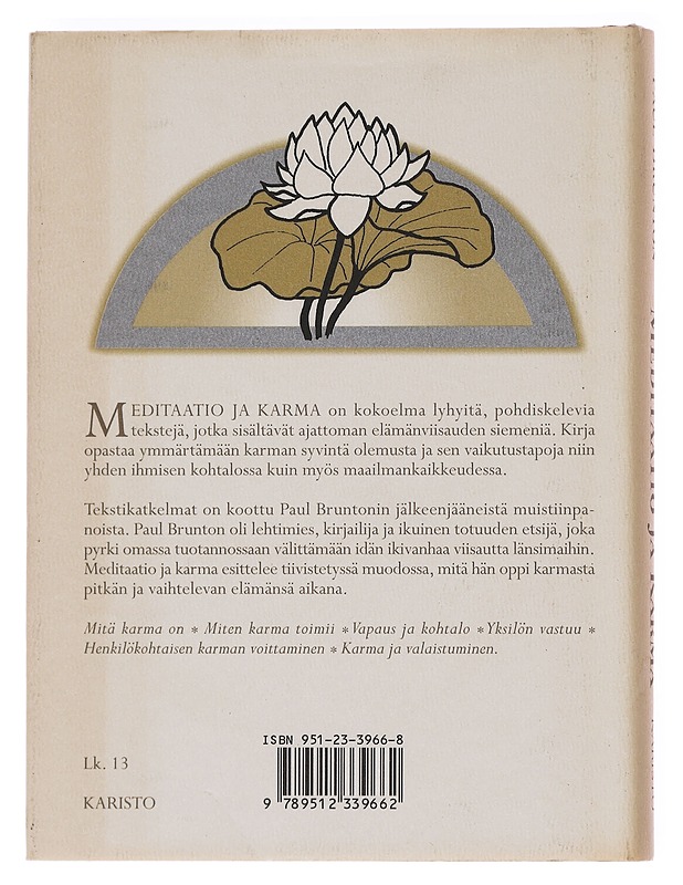 Meditaatio ja karma - Brunton, Paul - Tietokirjat ja oppaat - 10105598281 - 1