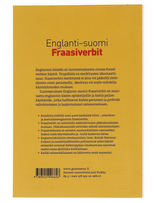 Englanti-suomi fraasiverbit - Lujanen, Annamaaria - Tietokirjat ja oppaat - 10105598287 - 1