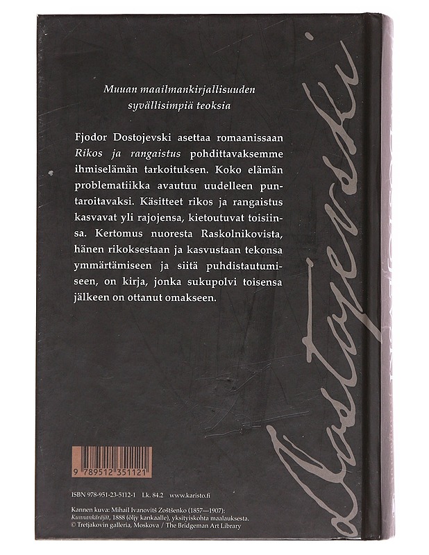 Rikos ja rangaistus - F. M. Dostojevski - Romaanit ja novellit - 10105598360 - 1