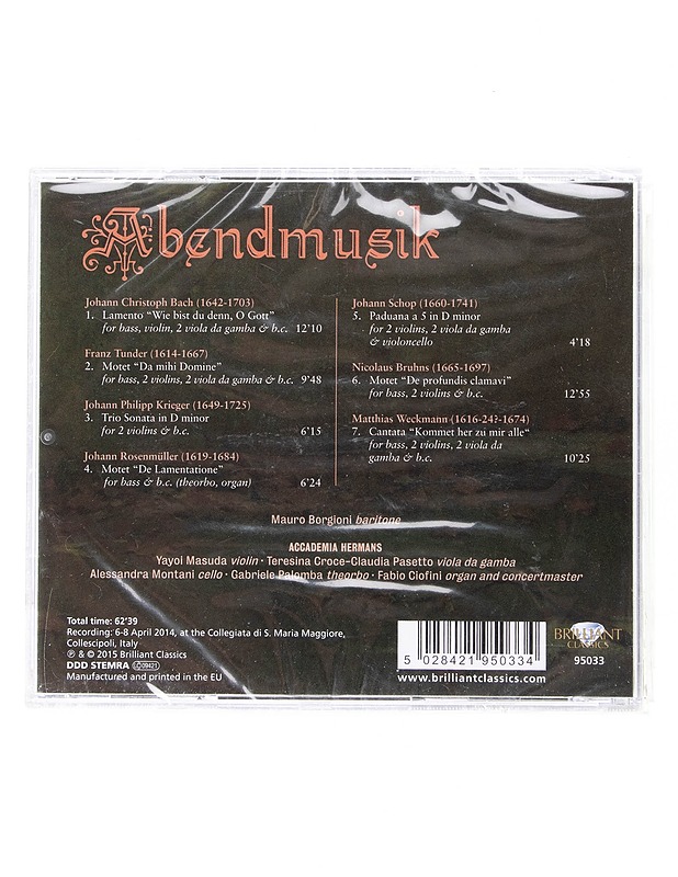 Abendmusik : Mauro Borgioni ; Cantatas for Solo Bass - CD - CD-levyt - 10105598607 - 1