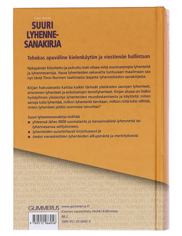 Suuri lyhennesanakirja - Timo Nurmi - Tietokirjat ja oppaat - 10105598815 - 1