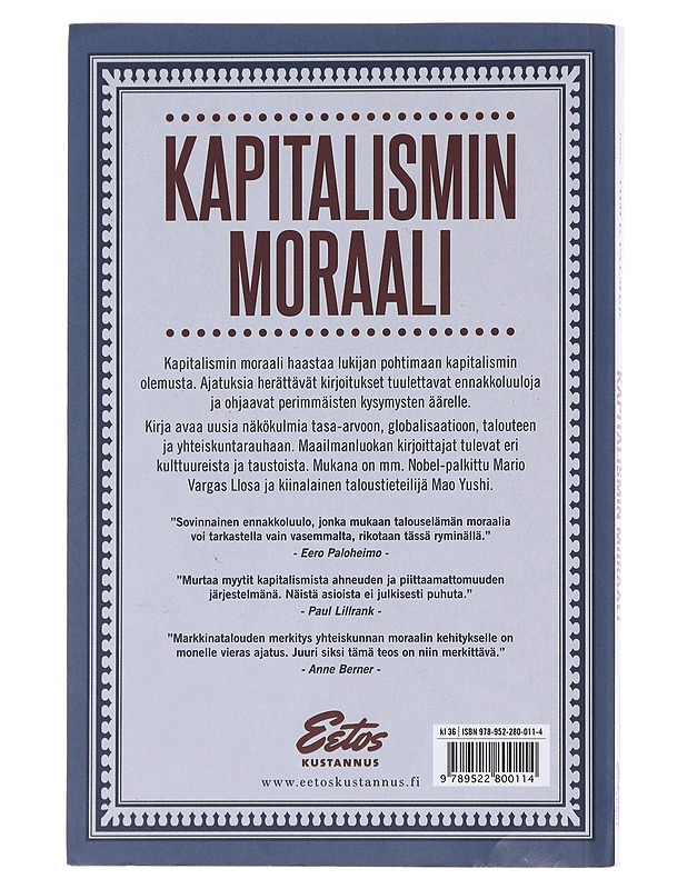 Kapitalismin moraali - Palmer, Tom G. - Tietokirjat ja oppaat - 10105598984 - 1