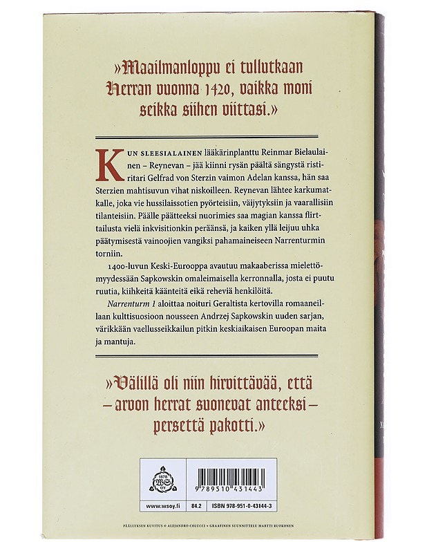 Narrenturm / Osa 1 - Sapkowski, Andrzej - Romaanit ja novellit - 10105599119 - 1