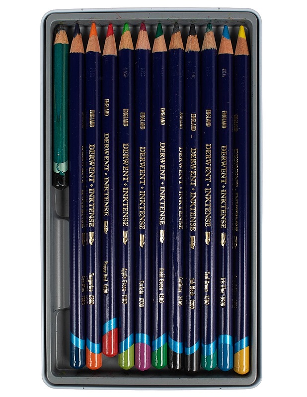DERWENT Inktense -mustevärikynät, 12 kpl - Askartelu - 10105599289 - 1