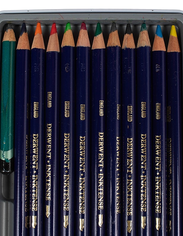 DERWENT Inktense -mustevärikynät, 12 kpl - Askartelu - 10105599289 - 2