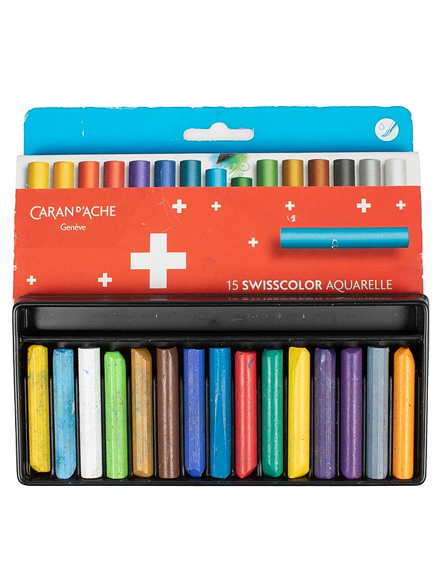 CARAN D'ACHE Swisscolor Aquarelle  vesiliukoiset vahapastellit/akvarelliliidut, 15 kpl - Askartelu - 10105599353 - 0