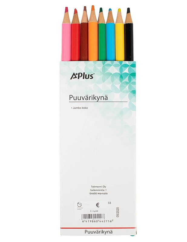 A PLUS puuvärikynät, 8 kpl - Askartelu - 10105599414 - 0