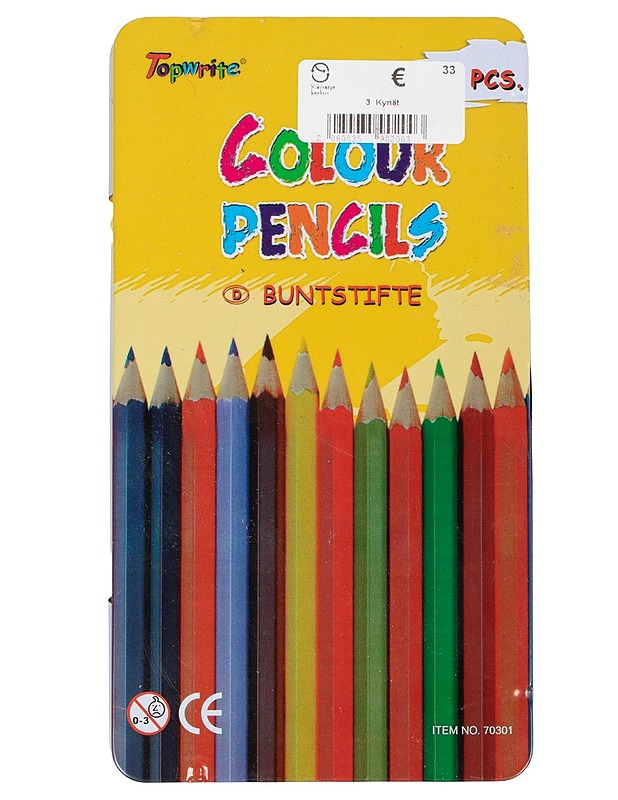 TOPWRITE puuvärikynät, 12 kpl/pkt - Askartelu - 10105599497 - 0