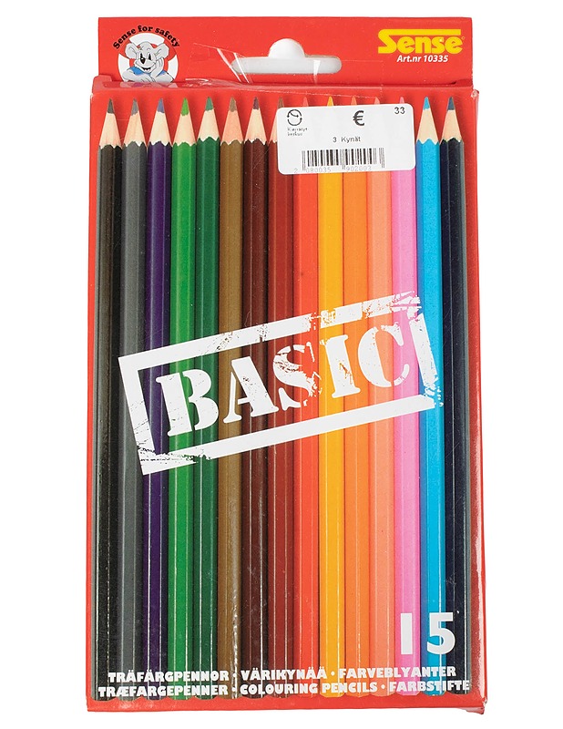 SENSE Basic -puuvärikynät, 15 kpl/pkt - Askartelu - 10105599518 - 0