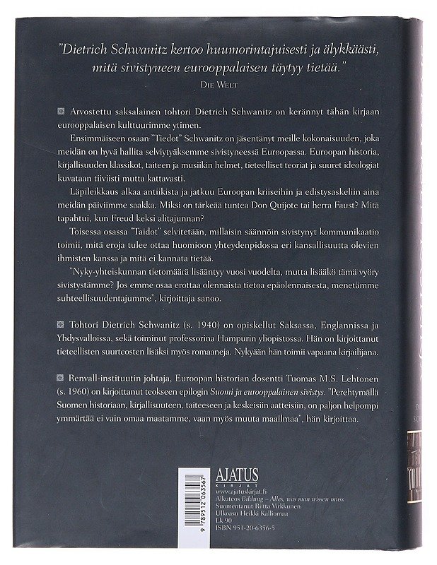Sivistyksen käsikirja - Schwanitz, Dietrich  - Historiakirjat - 10105599552 - 1