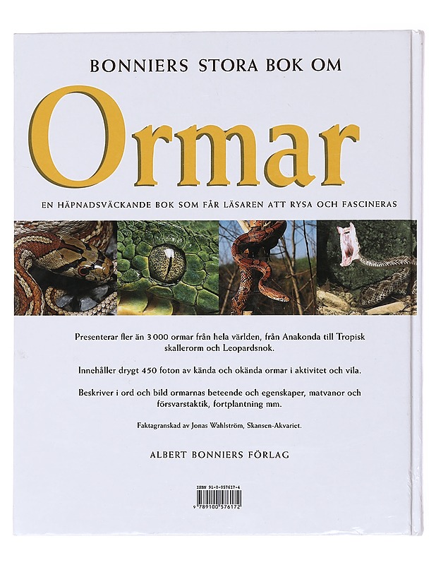 Bonniers stora bok om ormar - Mattison, Chris - Tietokirjat ja oppaat - 10105599579 - 1