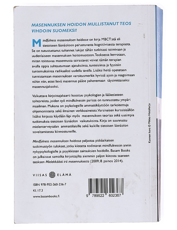 Mindfulness masennuksen hoidossa - Segal, Zindel V. - Hyvinvointikirjat - 10105599595 - 1