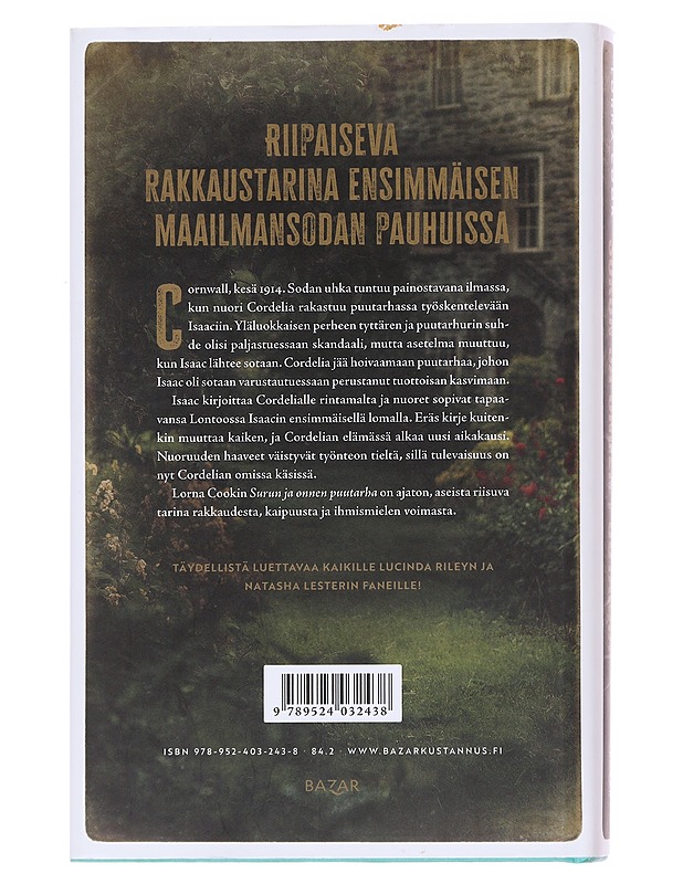 Surun ja onnen puutarha - Lorna Cook - Romaanit ja novellit - 10105599893 - 1
