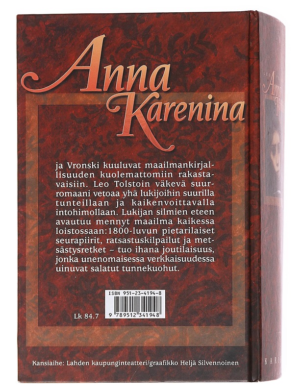Anna Karenina - Tolstoi, Leo - Romaanit ja novellit - 10105600041 - 1