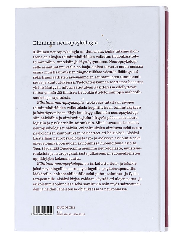 Kliininen neuropsykologia - Akila, Ritva - Tietokirjat ja oppaat - 10105600092 - 1
