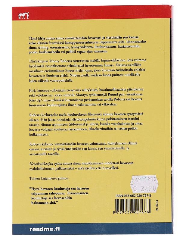 Hevoskuiskaajan käsikirja / Monty Robertsin opissa - Roberts, Monty - Tietokirjat ja oppaat - 10105600116 - 1
