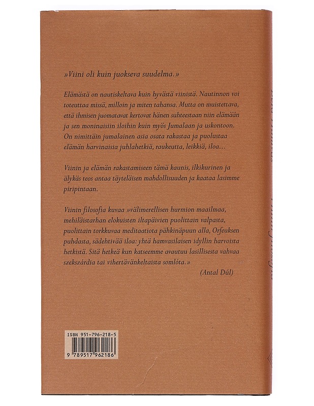 Viinin filosofia - Béla Hamvas - Historiakirjat - 10105600177 - 1