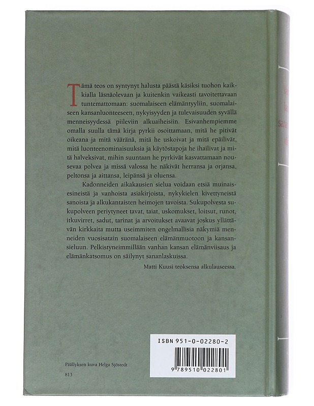 Vanhan kansan sananlaskuviisaus - Matti Kuusi - Historiakirjat - 10105600308 - 1
