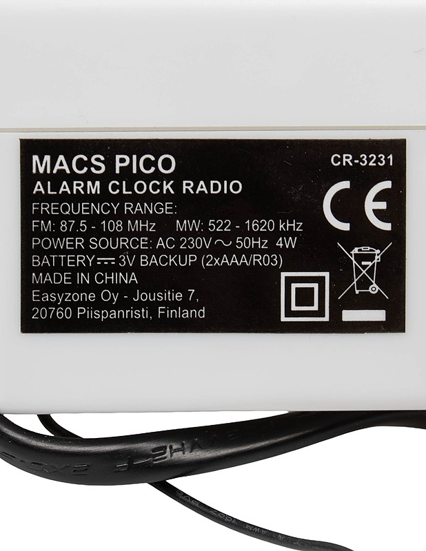 MACS Pico kelloradio - Viihde-elektroniikka - 10105600439 - 4
