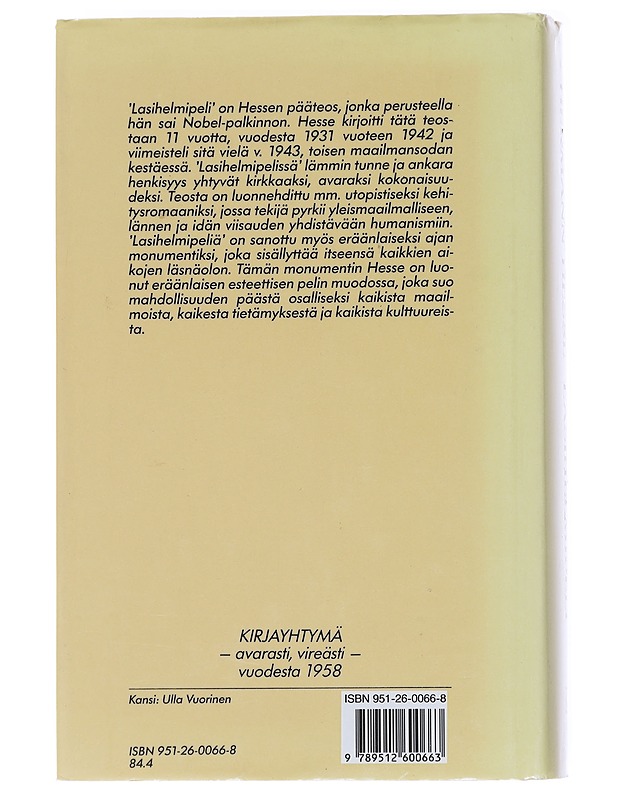 Lasihelmipeli - Hesse, Hermann - Romaanit ja novellit - 10105600467 - 1