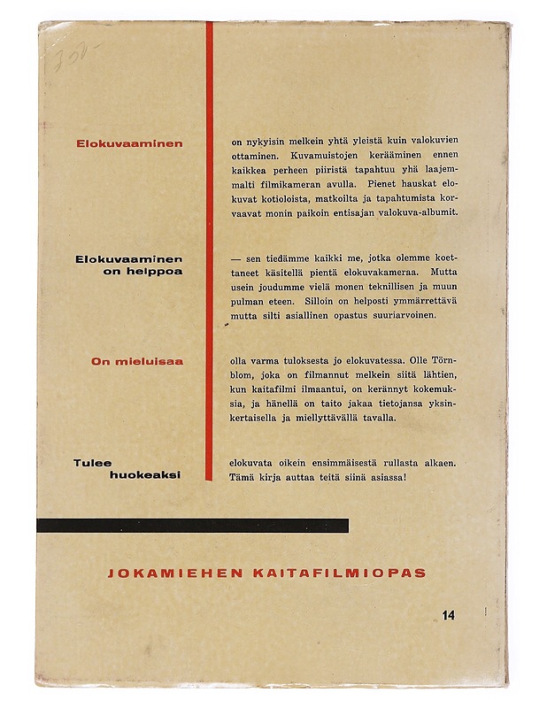 Jokamiehen kaitafilmiopas - Olle Törnblom - Harrastekirjat - 10105600639 - 1