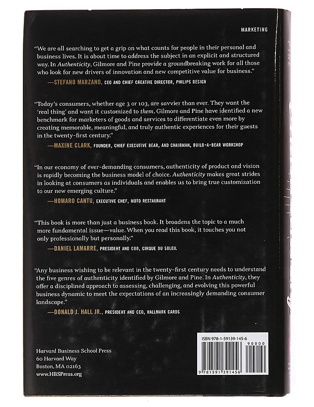 Authenticity : what consumers really want - Gilmore, James H. - Tietokirjat ja oppaat - 10105600693 - 1
