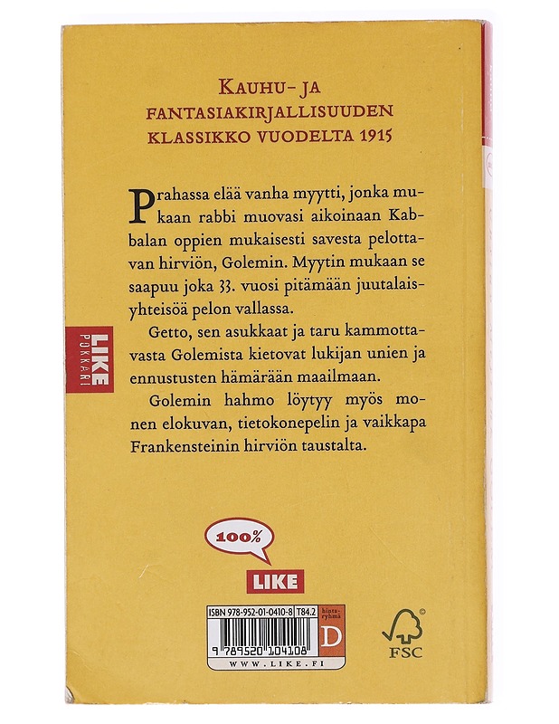 Golem - Meyrink, Gustav - Romaanit ja novellit - 10105600719 - 1