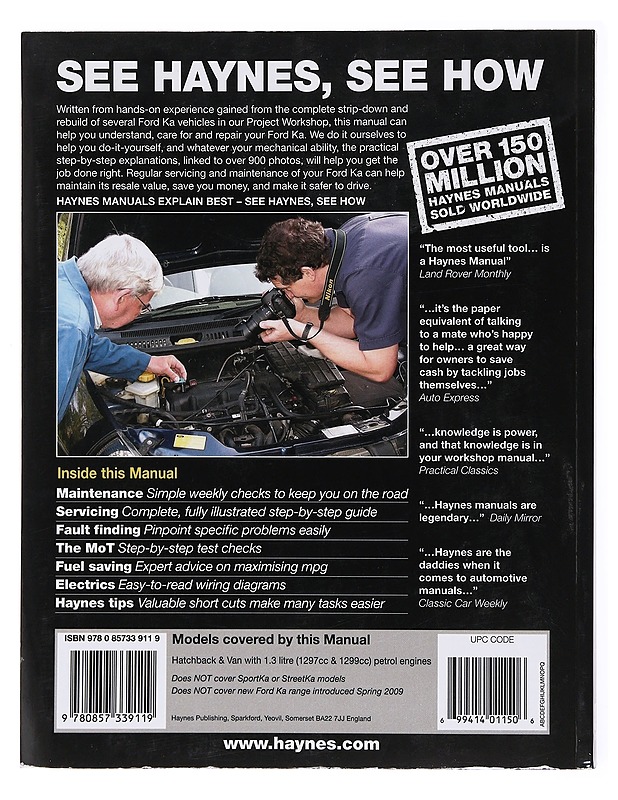Ford ka 1996 to 2008 (P to 58 registration  - Tietokirjat ja oppaat - 10105600865 - 1