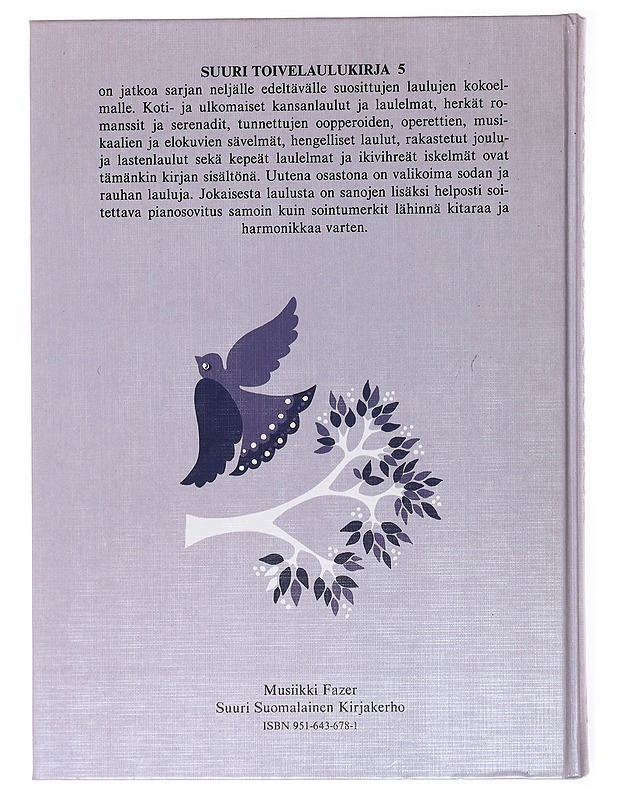 Suuri toivelaulukirja. 5 - toim. Aapeli Vuoristo - Musiikki- ja elokuvakirjat - 10105601091 - 1