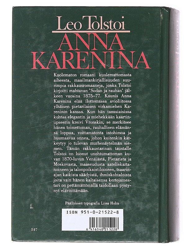 Anna Karenina - Leo Tolstoi - Romaanit ja novellit - 10105601182 - 1