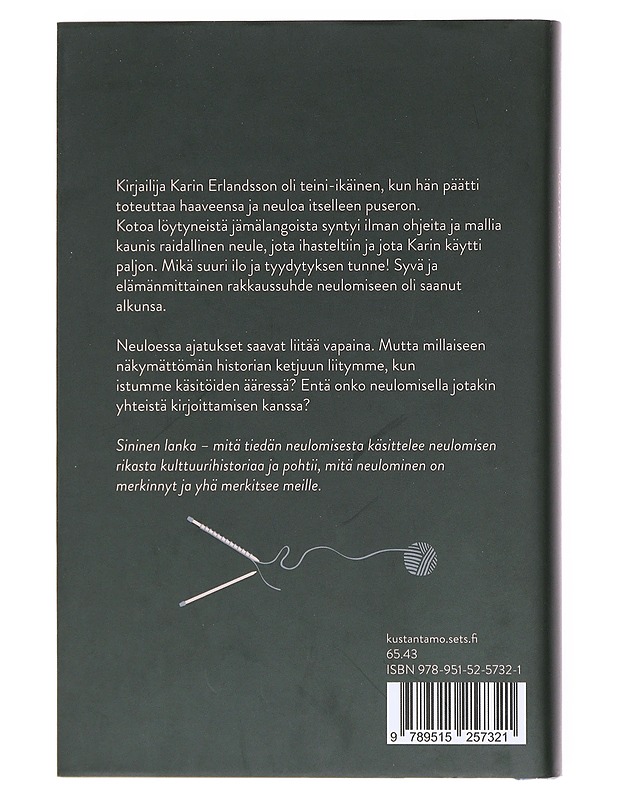 Sininen lanka / mitä tiedän neulomisesta - Erlandsson, Karin - Tietokirjat ja oppaat - 10105601207 - 1