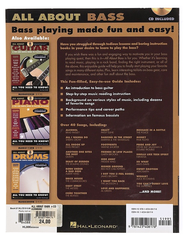 All about bass : a fun and simple guide to playing bass - Johnson, Chad - Musiikki- ja elokuvakirjat - 10105601235 - 1