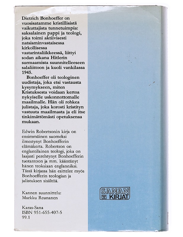 Dietrich Bonhoeffer / elämä ja julistus - Robertson, Edwin - Elämäkerrat ja muistelmat - 10105601263 - 1