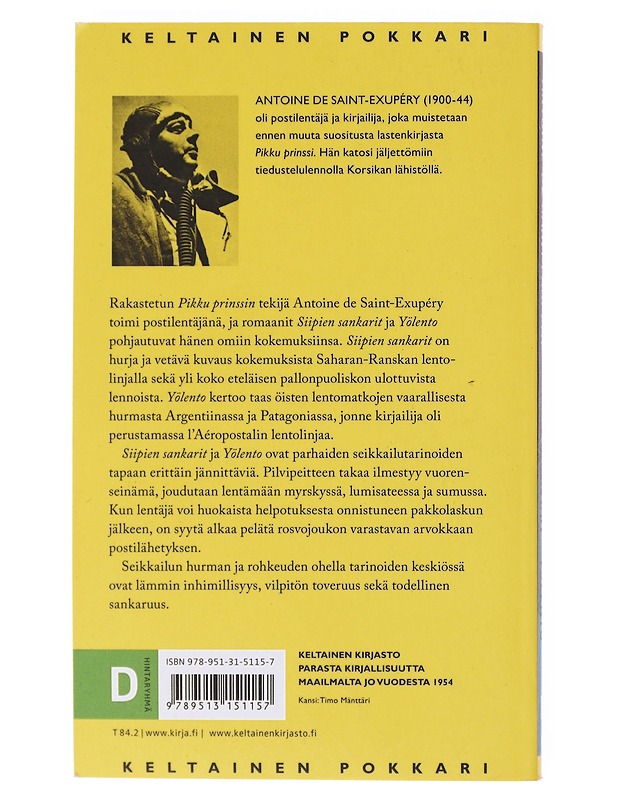 Siipien sankarit / Yölento - Saint-Exupéry, Antoine de - Romaanit ja novellit - 10105601306 - 1