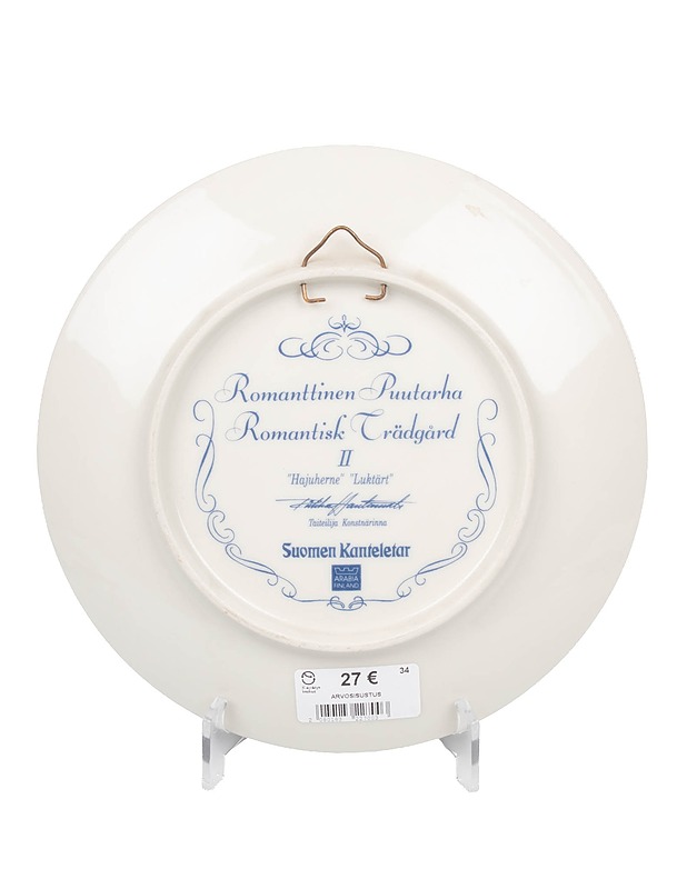 ARABIA Romanttinen Puutarha Hajuherne II -seinälautanen - Designsuosikit - 10105601335 - 1