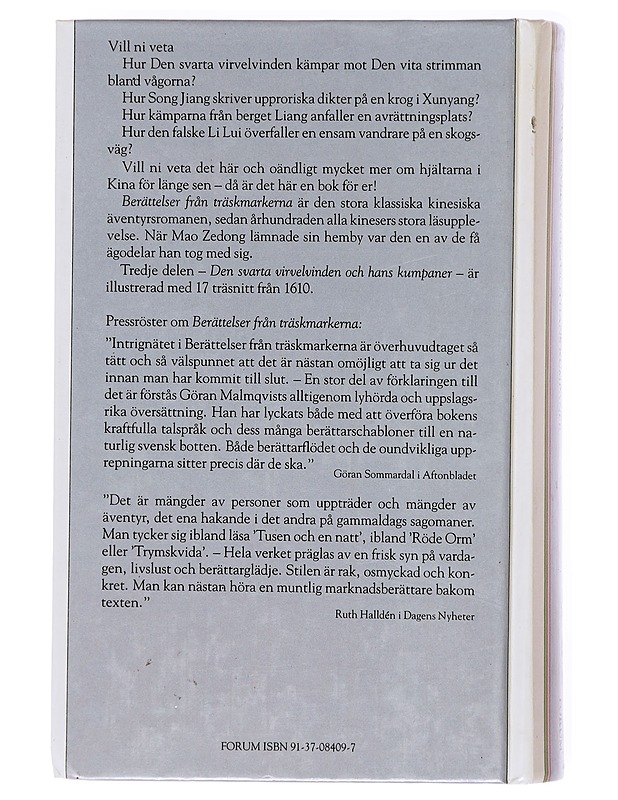 Berättelser från träskmarkerna. 3, Den svarta virvelvinden och hans kumpaner - Göran Malmqvist - Romaanit ja novellit - 10105601361 - 1
