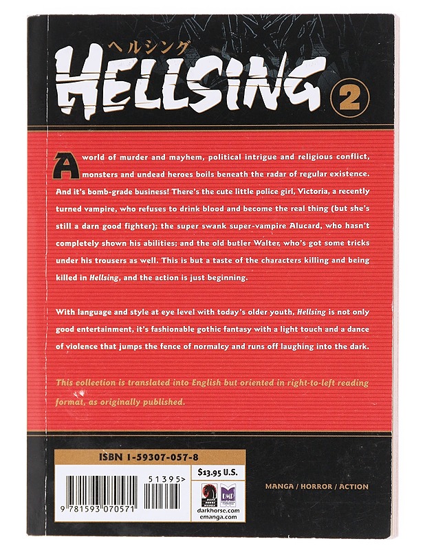 Hellsing. Vol 2 - Hirano, Kohta - Sarjakuvat - 10105601451 - 1