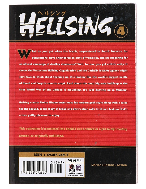 Hellsing. Vol 4 - Hirano, Kohta - Sarjakuvat - 10105601455 - 1