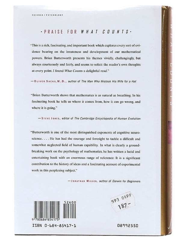 What Counts: How Every Brain is Hardwired for Math - Brian Butterworth - Tietokirjat ja oppaat - 10105601480 - 1