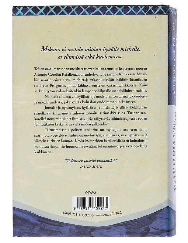 Kapteeni Corellin mandoliini - De Bernières, Louis - Romaanit ja novellit - 10105601514 - 1