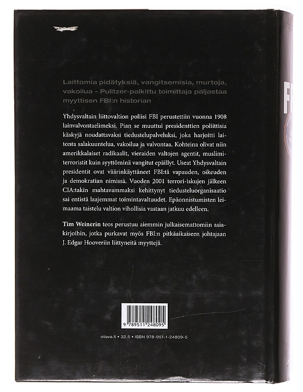 FBI / liittovaltion poliisin historia - Tim Weiner - Historiakirjat - 10105601602 - 1