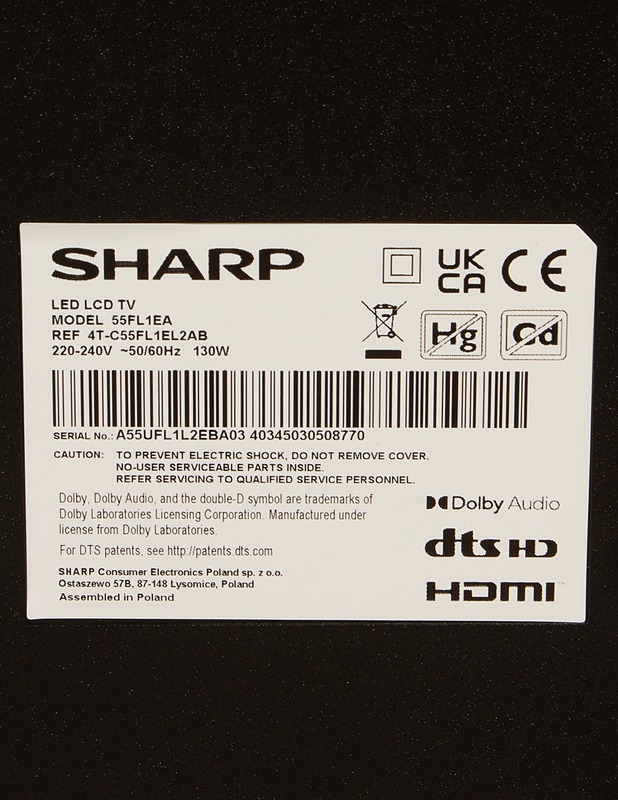 SHARP 55FL1EA -televisio - Televisiot - 10105601610 - 3