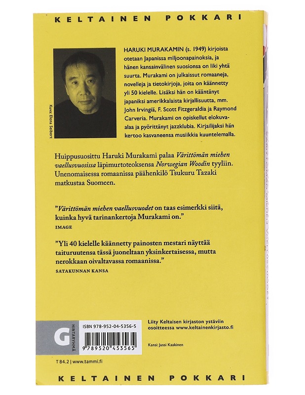 Värittömän miehen vaellusvuodet - Murakami, Haruki - Romaanit ja novellit - 10105601710 - 1