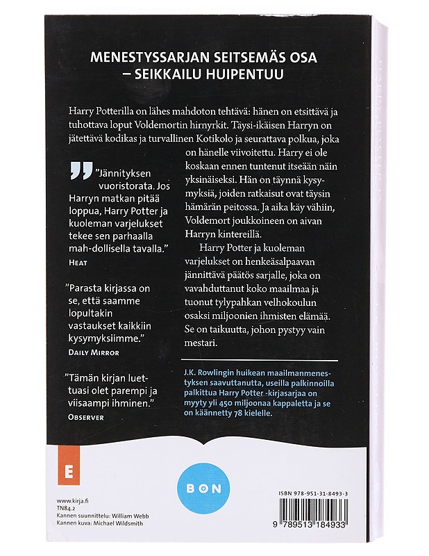 Harry Potter ja kuoleman varjelukset - Rowling, J. K. - Fantasia- ja scifi - 10105601753 - 1