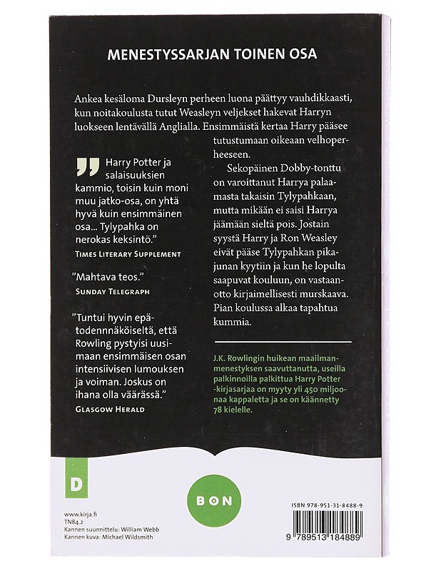 Harry Potter ja salaisuuksien kammio - Rowling, J. K. - Fantasia- ja scifi - 10105601759 - 1