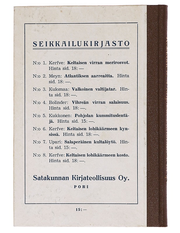 Pohjolan kummituslentäjä - Kukkonen, Jussi - Nuorten kirjat - 10105601879 - 1