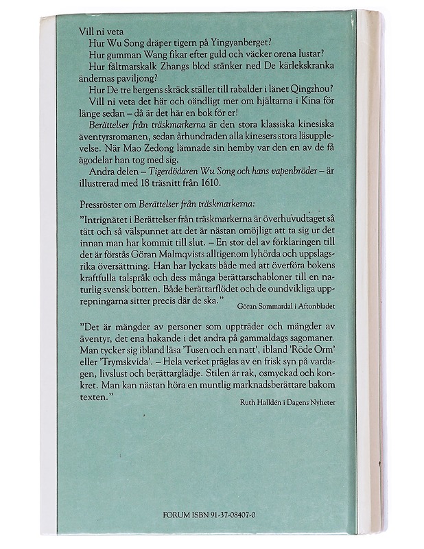 Berättelser från träskmarkerna. Del 2 : Tigerdödaren Wu Song och hans vapenbröder - Shi Nai'an & Luo Guanzhong - Romaanit ja novellit - 10105601881 - 1