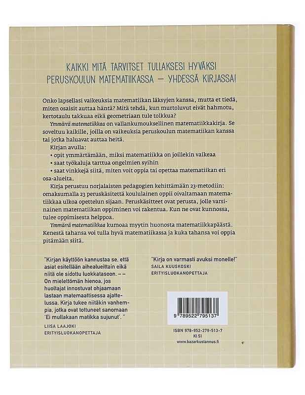 Ymmärrä matematiikkaa : 23-metodilla menestykseen - Johnsen, Anne Lene - Tietokirjat ja oppaat - 10105601910 - 1