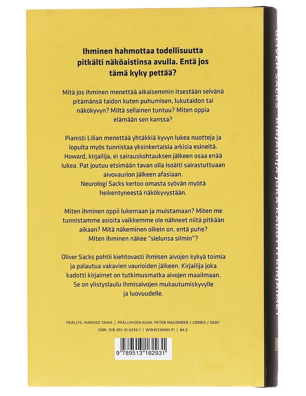 Kirjailija joka kadotti kirjaimet ja muita mielen arvoituksia - Oliver Sacks - Tietokirjat ja oppaat - 10105601955 - 1