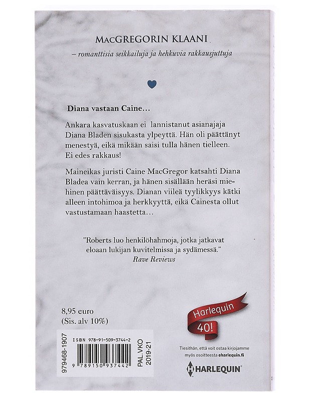 Käsi sydämellä -  Nora Roberts  - Romaanit ja novellit - 10105602070 - 1